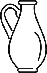 Clean line art icon of a classic pitcher, ideal for representing beverages, hospitality, or historical themes