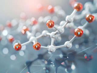 Obraz premium Abstract Structure Background of Molecule Or Atom, molecular structure, structural chemical formula with atoms