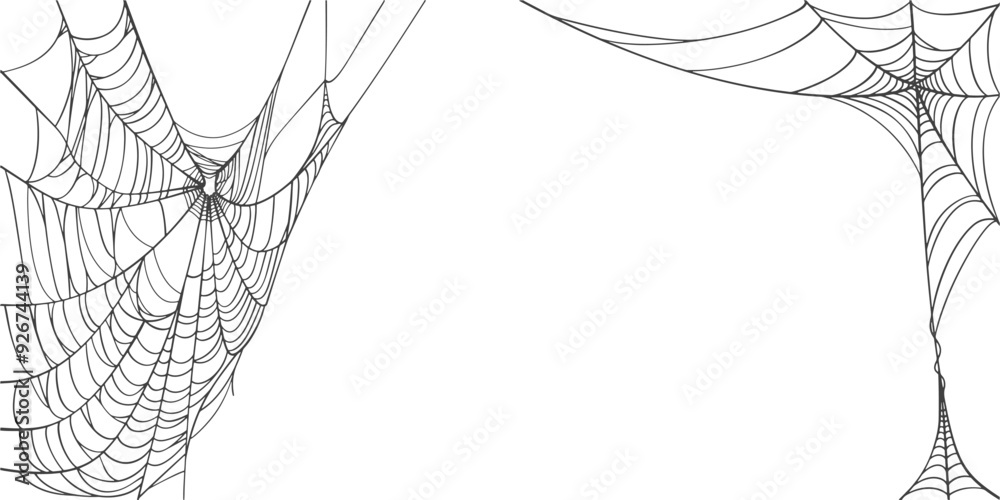 Canvas Prints illustration of a spider web halloween frame, spider web vector eps