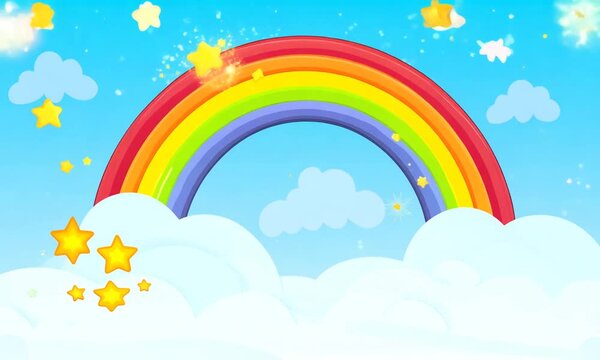 Colorful rainbow in cartoon style. Generative ai