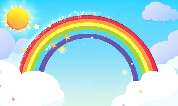 Colorful rainbow in cartoon style. Generative ai