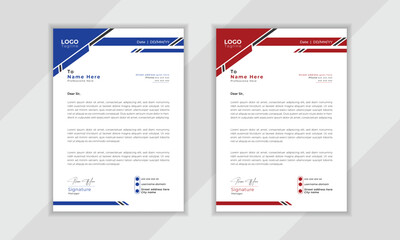 Vector template modern professional letterhead  layout design for business