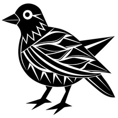 bird cut art vector silhouette illustration with white background 