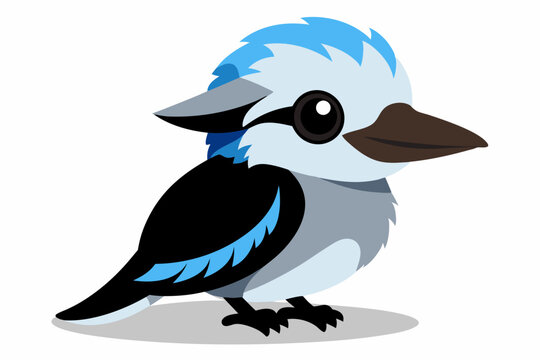 recommend clip art:  Baby kookaburra soft blue eyes vector art illustration