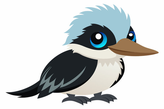 recommend clip art:  Baby kookaburra soft blue eyes vector art illustration
