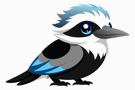 recommend clip art:  Baby kookaburra soft blue eyes vector art illustration