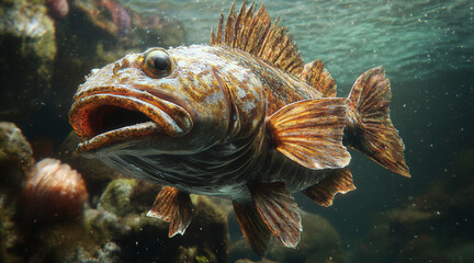 Obraz premium wide shot of a lingcod