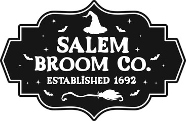 Salem Halloween Witch Sign Graphic