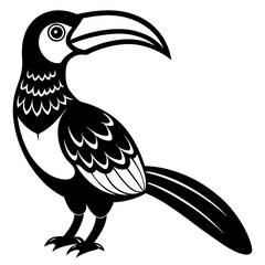 Obraz premium illustration of a bird vector silhouette illustration with white background 