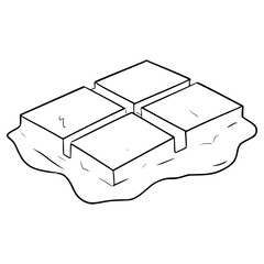 melted chocolate illustration hand drawn outline vector