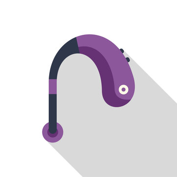 Wireless headset with long shadow on white background, perfect for technology and communication themes