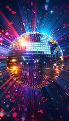 Realistic disco ball lights creating vibrant party atmosphere in a lively setting
