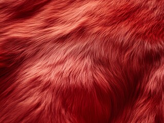 Fototapeta premium Soft red fur texture, ideal for nature-themed designs, textiles, and cozy atmosphere concepts.