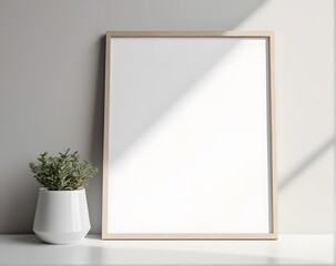Elegant Frame with Vase and Plant in a Sophisticated Living Area