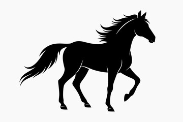  Horse silhouette black vector art illustration