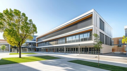 Modern School Building with Spacious Classrooms and Advanced Educational Facilities in a Developed Country