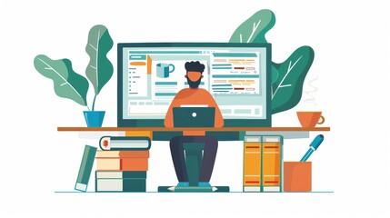 Online Learning Management System - Teacher Providing Feedback on Students' Digital Assignments