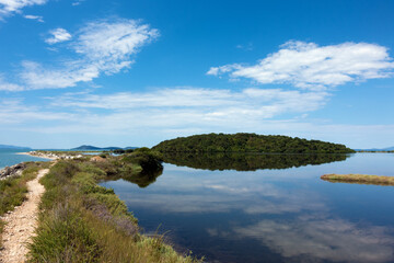 Amazing scenery by the sea in Koronisia, in the Ambracian gulf, Arta, Greece