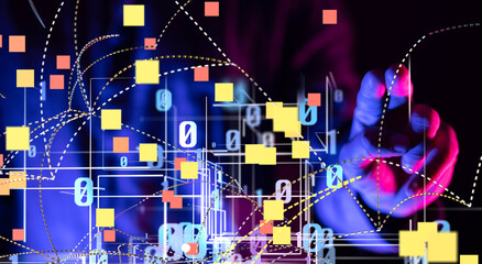 Digital Network and data concept