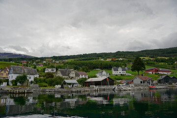 Fototapeta premium village on the river