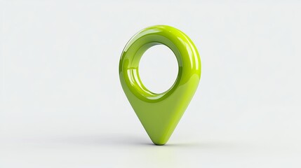 3D realistic green glossy location map pin GPS pointer markers illustration for destination Geo tag isolated on a white background with clipping path