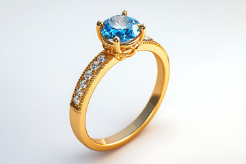 Ring with Diamond. Jewelry background