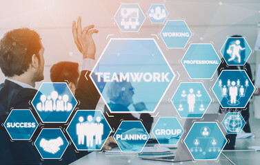 Teamwork and Business Human Resources - Group of business people working together as successful team building strength and unity for organization. Partnership, agreement and teamwork concept. uds