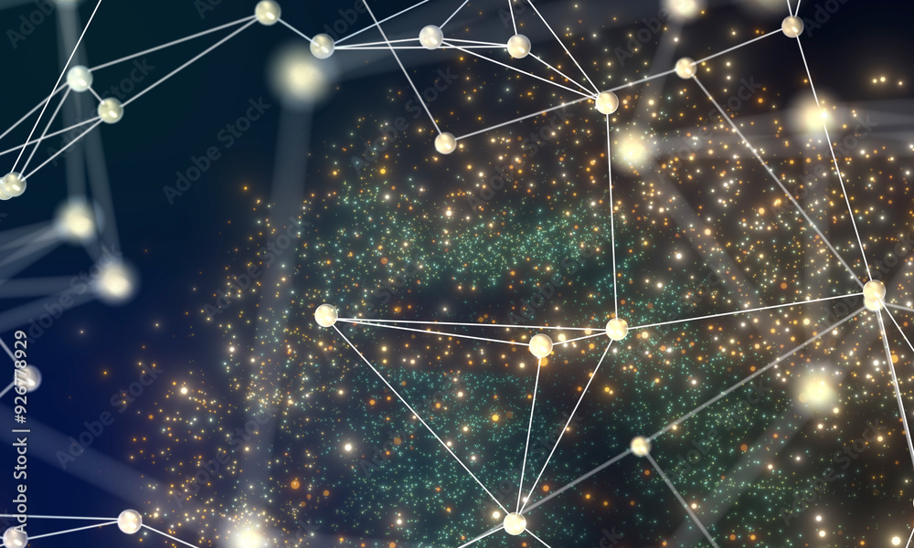 Poster cloud data interface abstract space