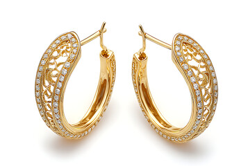 Jewelry earrings - cubic Zirconia - Stainless steel and crystals - One color background