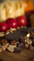 Close-Up of Chocolate with Peanuts and Seeds