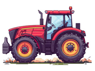 Obraz premium Tractor. Vector illustration. Isolated on white background