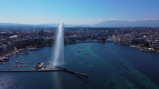 Aerial view of the Geneva, Switzerland