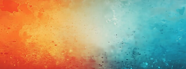 Abstract art of blue and orange shades with scattered details