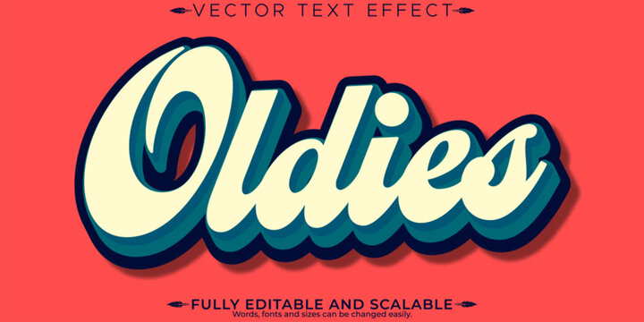 Retro editable text effect, editable oldies and vintage text style