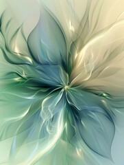 Fototapeta premium A fantastic blossom in cream, blue and green