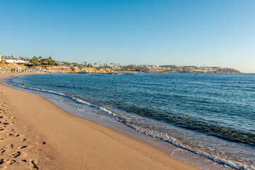 Summer background with tropical beach. Holiday vacation and travel adventure concept.