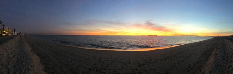 Beach Side Sunset Panorama