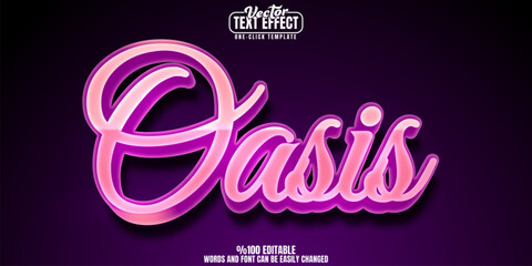Oasis editable text effect, customizable pink and desert 3d font style