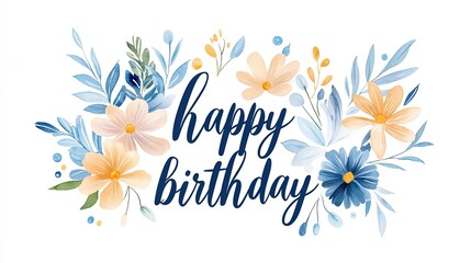 Obraz premium Vibrant Birthday Floral Celebration Card