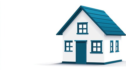 Quaint Blue House with Green Roof