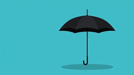 Serene Ocean Scene with Open Umbrella