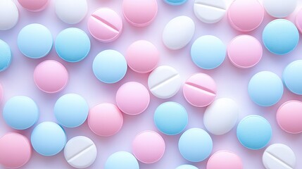 Colorful Ceramic Pills Scattered Randomly