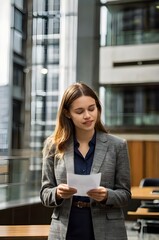 Obraz premium Elevate your brand with a professional business woman image that radiates confidence and success. This striking visual commands attention.