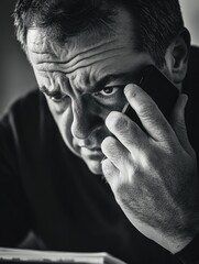 Contemplative Man in a Meeting Room