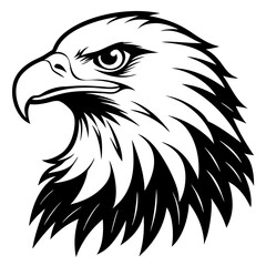 Bald Eagle silhouette vector art illustration