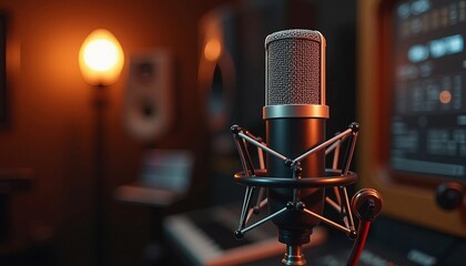 Professional music studio with advanced equipment for recording and production.






