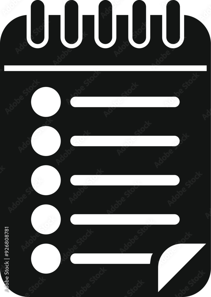 Poster black notepad with a checklist showing done tasks