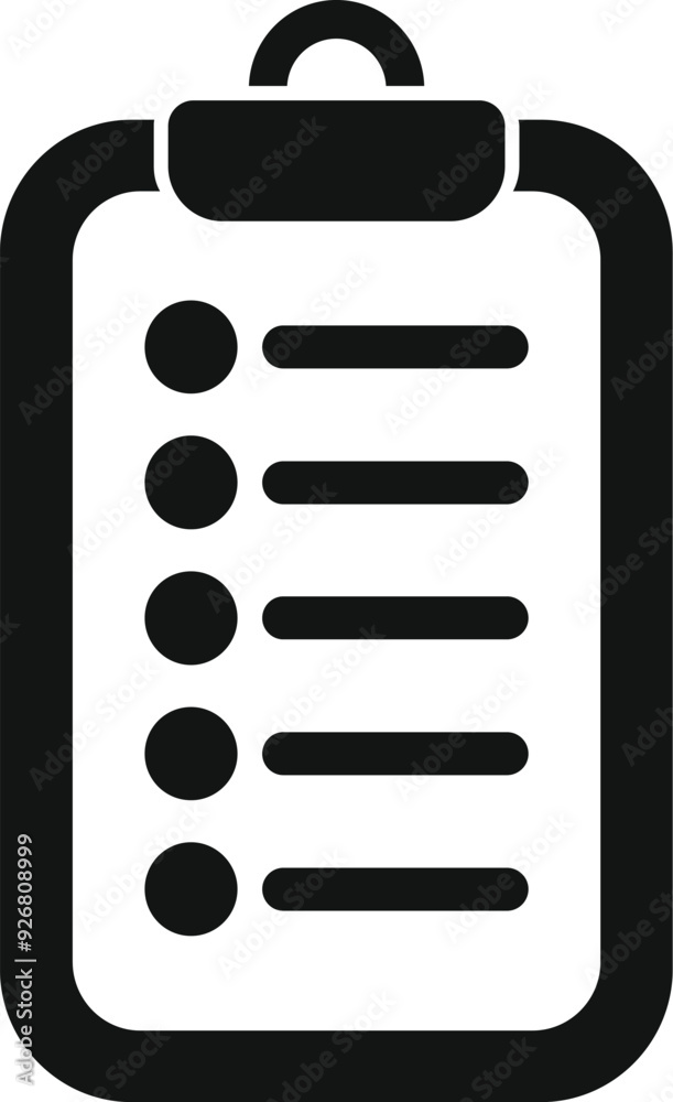 Poster simple clipboard icon is showing check marks representing completed tasks