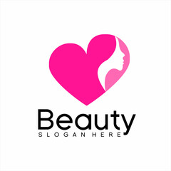 Logo design for beauty salon, spa, hair salon, cosmetics with heart concept.