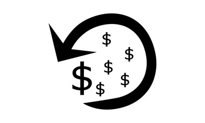 dollar sign icon in black colour